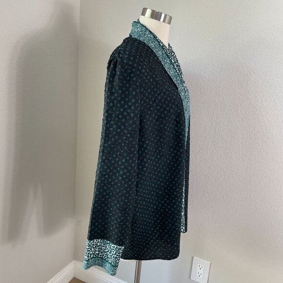 Chicos Travelers Womens XL Open Front Cardigan Jacket Crinkled Polka Dot Print - Picture 3 of 13